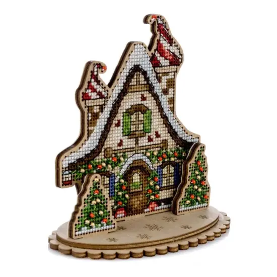 Christmas House Cross-stitch kit on wood FLW-046 {3}