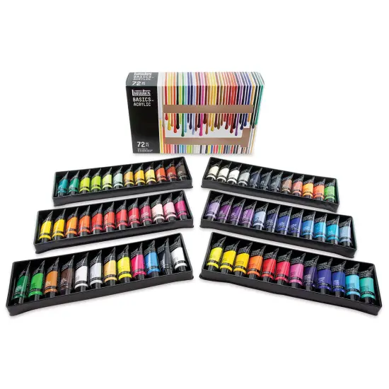 Liquitex Basics Acrylic Paints - Set of 72, Assorted Colors, 22 ml {1}