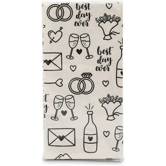 Wedding Theme Facial Tissues - 24 Pack 3-ply Travel Size Pocket Tissue Party Favors, 240 Count Total White {4}