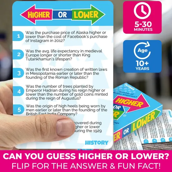 Higher or Lower History Board Game for Kids {3}