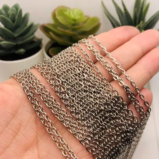 24" Antique Silver Pre-Made Necklace Chains {3}