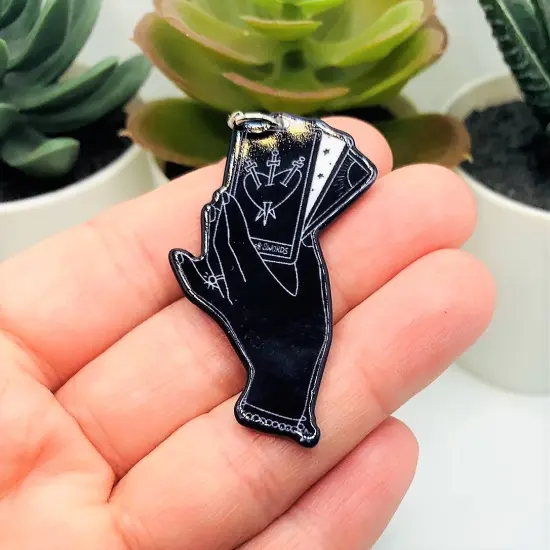 Large Black Divination Fortune Teller Hands, 50x31mm {3}