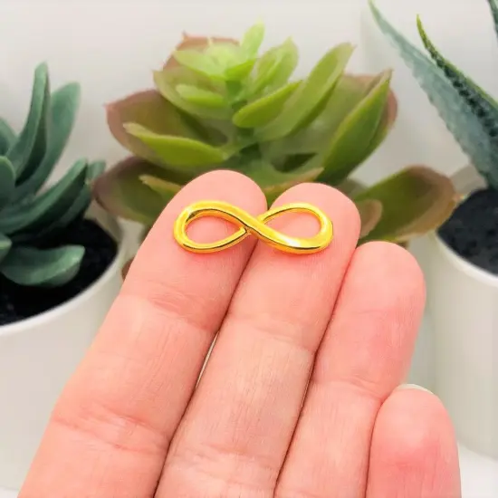 Gold Infinity Connector Charms, 23x8mm {2}