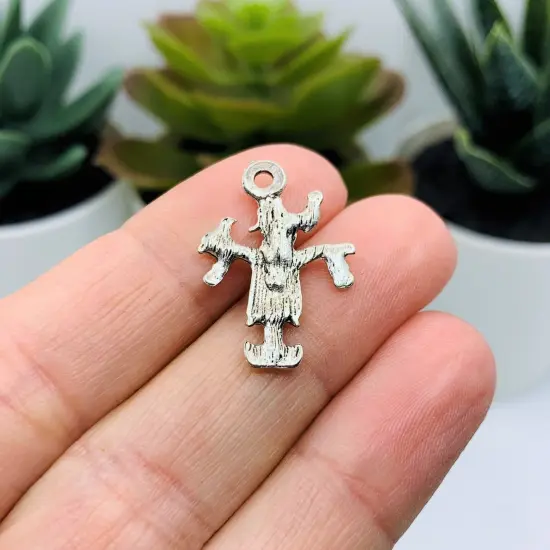Silver Scarecrow Halloween Fall Charms, 23x16mm {4}