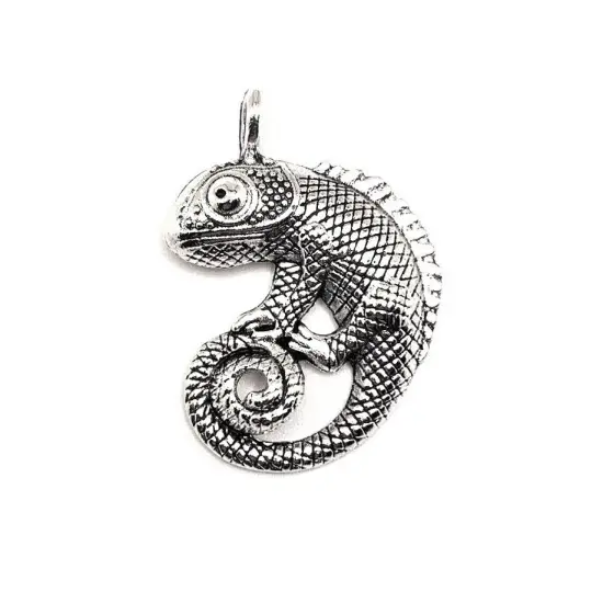 Large Chameleon Pendant Charms, 27x35mm {1}