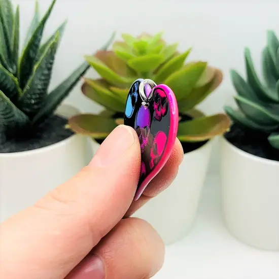 Punk Valentine's Day Heart with Skulls Charms, 32x34mm {3}