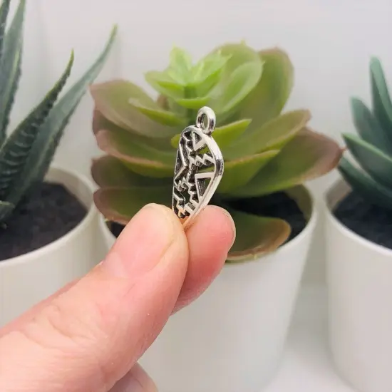 Silver Southwestern Aztec Arrow Charms, 24x13mm {3}