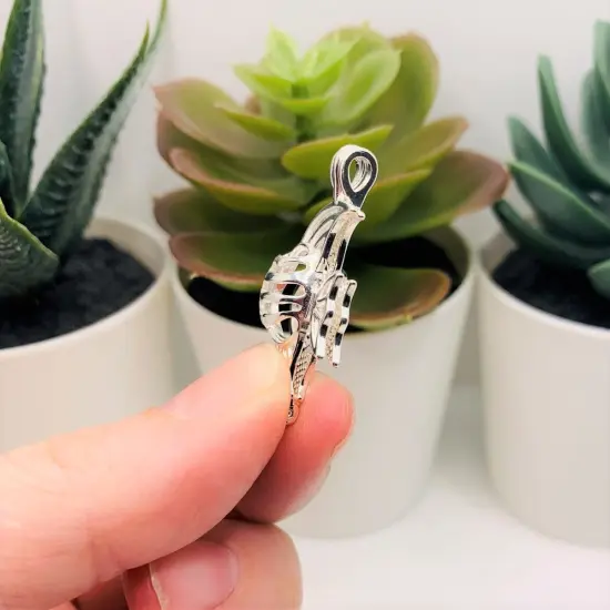 Silver Plated Angel Fish Bead Diffuser Lockets, 19x32mm {4}