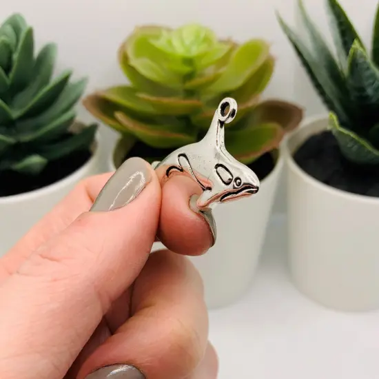 Silver Killer Whale Orca Charms, 33x21mm {4}