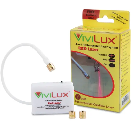 ViviLux 3-in-1 Rechargeable Red Laser System for Sewing & Quilting &ndash; Adjustable Line, Crosshair, and Dot Laser Heads, Improve Sewing Accuracy {1}