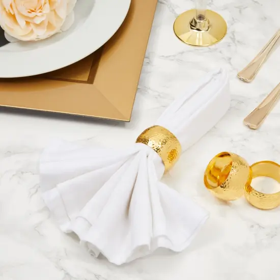 Gold Napkin Rings, Set of 12 for Dining Table (Metal, 1.8 Inches) {2}