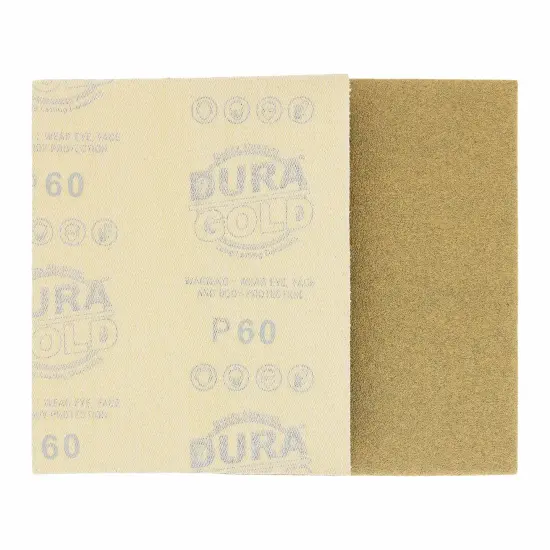 60 Grit - 1/4 Sheet Hook & Loop Sandpaper 5.5" x 4.5" - For Automotive & Wookworking Palm Sanders - Box of 16 {4}