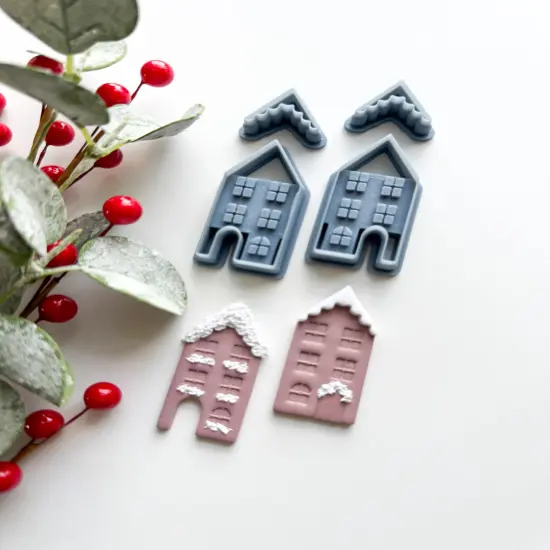 WINTER HOUSE SET | CHRISTMAS| CLAY CUTTER {3}