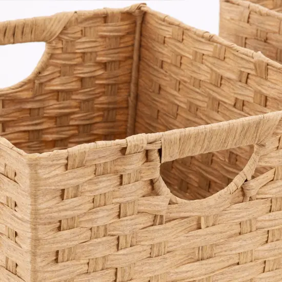 Seville Classics Handwoven Basket (2-Pack) Tan {3}