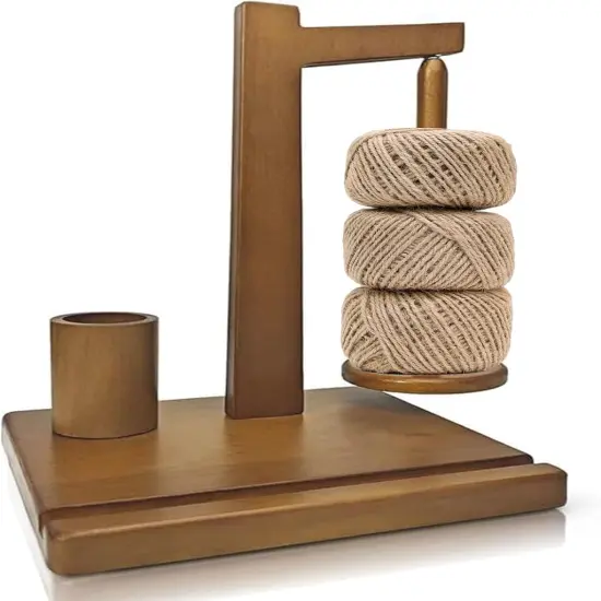 Wooden Yarn Holder for Crocheting Knitting {1}