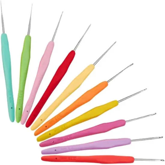 15 Crochet Thread Balls & 10 Lace Crochet Hooks with Storage Bag {2}