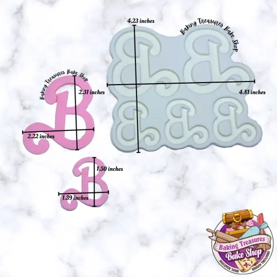 Doll Letter Barbie Doll Silicone Mold or CookieFondant cutter Debossed 2 sizes {3}