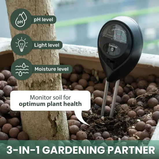 Insten Soil pH Tester, Soil Moisture / Light / pH Tester, For Gardening, Plant Care, Farming, Gardening Tool Kits, Black {2}
