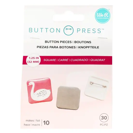 We R Button Press Refill Pack 10/Pkg-Square (31mm) {1}