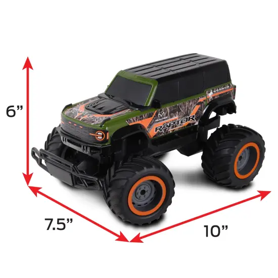RealTree: RTR RC - Ford Bronco Raptor - Green-Orange-Camo - 2.4 Ghz High Performance for Donuts & Wheelies, Turbo Boost, Radio Controlled Vehicle {5}