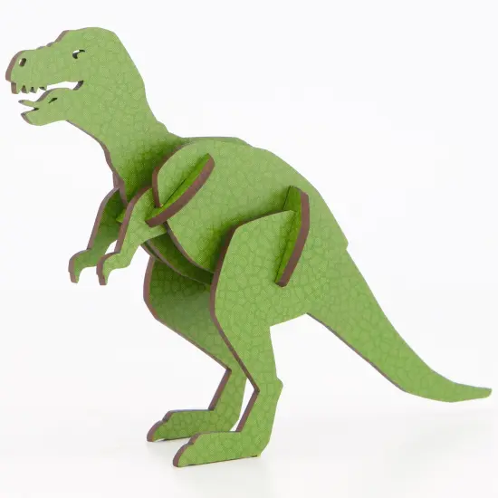 Little & Wood: Woodlet: Medium - Tyrannosaurus Rex - Green, 3D Wooden Kit-Set, Jurassic Dinosaur Puzzle, Easy Assembly T-Rex, Pop Build Fun, Ages 6+ {1}