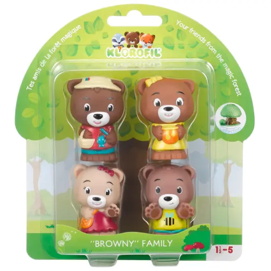 Timber Tots: Browny Family - 4 Character Set, Bear Toy Figurines, 1.75-2" Animal Miniatures w/ Unique Details, Nature Playset, Kids & Toddlers 18Mo+ {3}