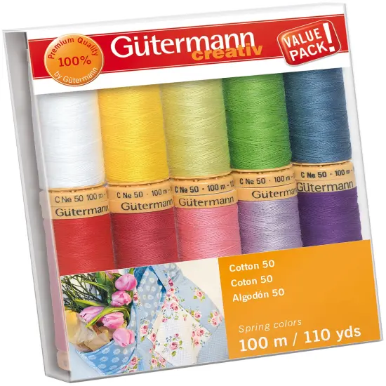 Gutermann Cotton 50 Thread Set - 10 Spools-Spring {3}
