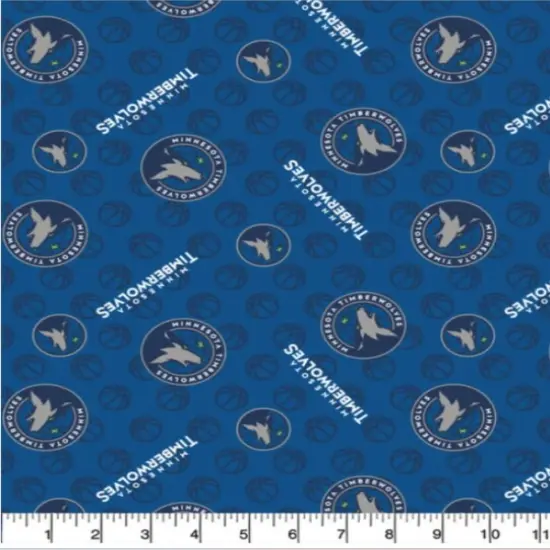NBA Licensed Minnesota Timberwolves Cotton Fabric by the Yard {1}
