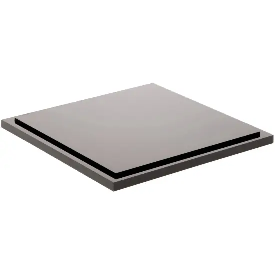 Plymor Black Acrylic Square Display Base, 7.625" W x 7.625" D x 0.4375" H {1}