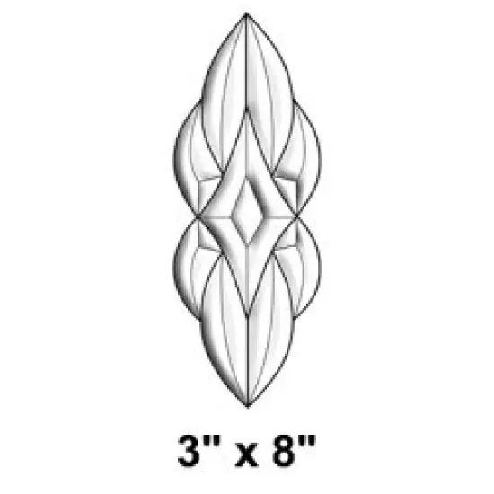 3" x 8" Exquisite Clear Glass Bevel Cluster EC350 {2}