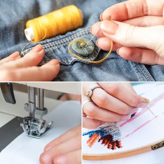 12 Color Sewing Thread Kit, Needle and Polyester Threads Small kit {5}