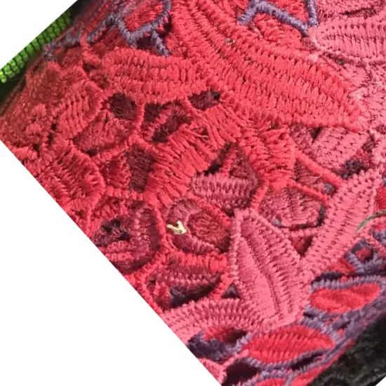 1 Yard Burgundy & Plum Italian Cotton Guipure Lace Luxury Couture Lace 54 Inches Wide {5}