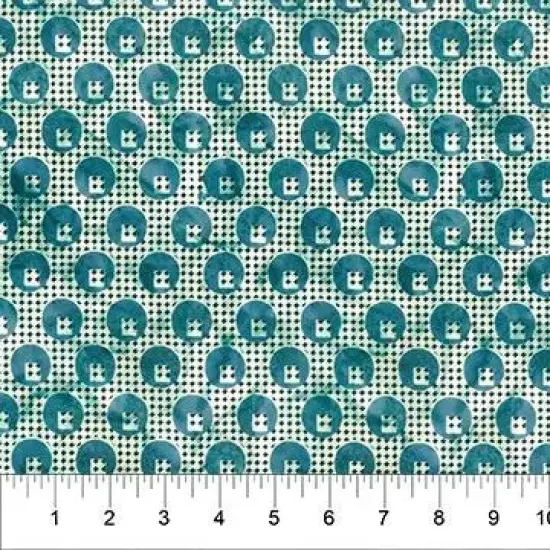 Banyan 83098-63 DOT PLAID - Teal 45" Fabric Per Yard {1}