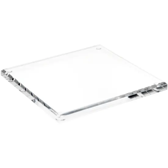 Plymor Clear Acrylic Square Beveled Display Base, 7" W x 7" D x 0.5" H {1}