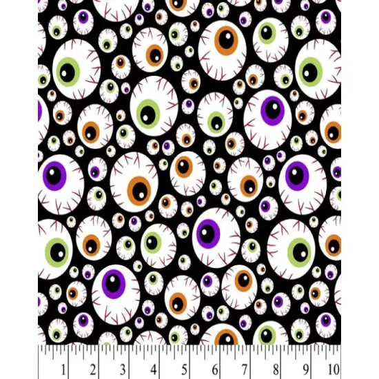Halloween Ghoulish Eyeballs Cotton Fabric | By The Yard | Sewing and Crafting | 44 inches wide {1}