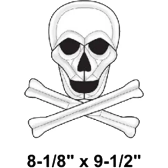 8-1/8" x 9-1/2" Exquisite Clear Glass Skull & Cross Bones Bevel Cluster EC863 {2}