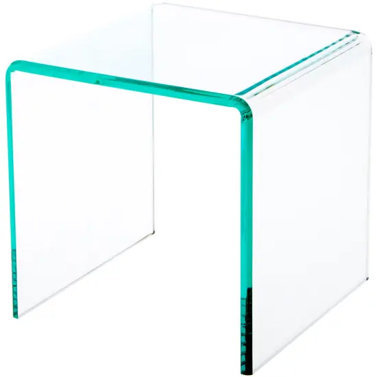 Plymor Clear Acrylic "Green Glass-Look Beveled Edge" Display Riser 6" x 6" x 6" (1/4" thick) {1}