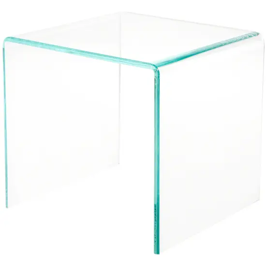 Plymor Clear Acrylic "Green Glass-Look Beveled Edge" Display Riser 10" x 10" x 10" (1/4" thick) {1}