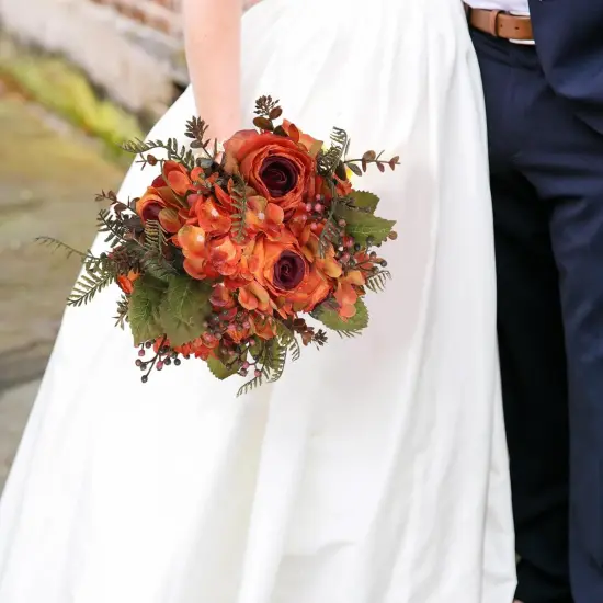 Vintage Rose Hydrangea Artificial Flowers Fake Flower Bouquet Silk Flower {3}