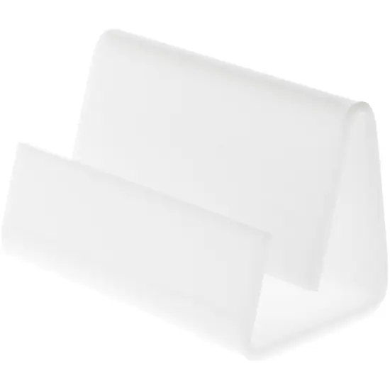 Plymor White Acrylic Deluxe Business Card / Postcard Holder, 3.5" W x 2.875" D x 2.125" H {1}