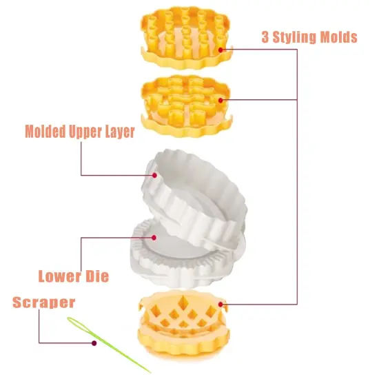 Dough Presser Pocket Pie Molds, Party Potluck Hand Pie Molds, Hand Pie Molds, Apple, Pumpkin And Acorn Shapes 3-Piece (Orbicular) {6}