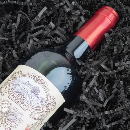 Crinkle Cut Paper Shred Packing Grass Cushion Paper Streamer for Christmas Wedding Birthday Bridesmaid Engagement Craft Gift Boxes Bags Basket Filler Decoration 4.5oz Black {2}