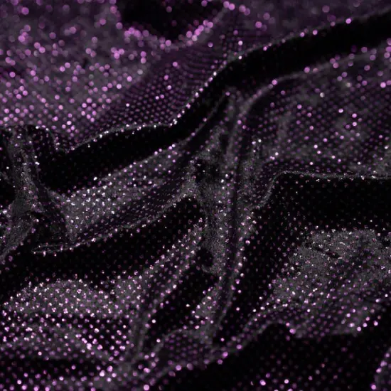 Vivian Glitter Printed Stretch Velvet Fabric Black/M {6}