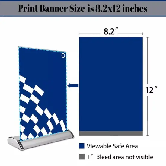 Desktop Mini Retractable Roll Up Banner Stand 8.5"x11" / A4 Table Top {3}