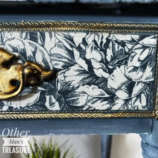 A1 Decoupage Fiber - Blue Wallpaper - 1 sheet, A1 size {3}