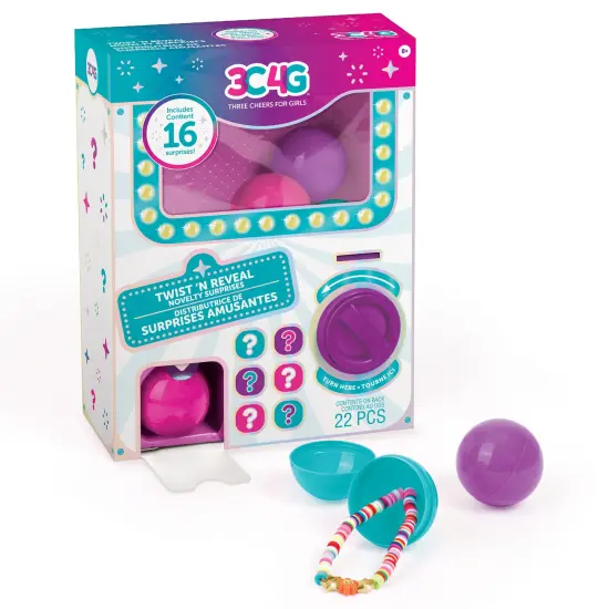 3C4G: Twist 'N Reveal Novelty Surprises - Dispenses 16 Treasure-Filled Capsules, Assortment of Exciting Accessories, Three Cheers For Girls, Kids 8+ {5}
