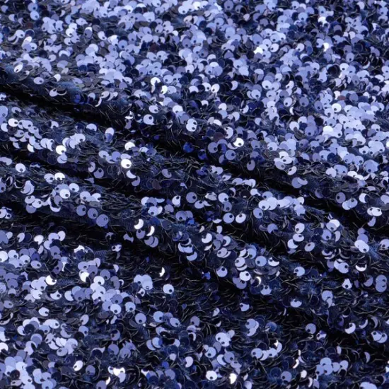 1 Yard Stretch Velvet Sequin Fabric 2 Way Polyester Spandex 36" x 60" Length by Width Navy/Navy {1}