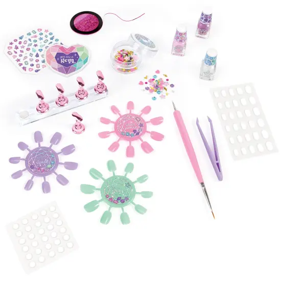 Make It Real: Everything Bling Nail Styling Set - 16pc, DIY Nail Art Customization, Polish-Stickers-Gems-Faux Nails, Detailing Stand, Girls & Kids 8+ {4}