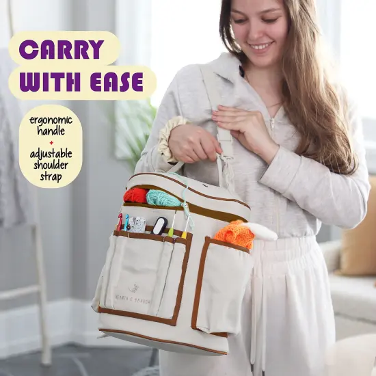 Hearth & Harbor Crochet Bag Organizer Warm Gray {5}