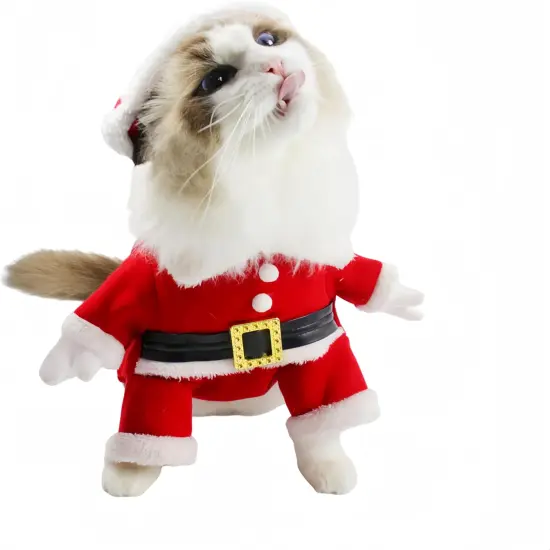 Pet Christmas Santa Outfit-(X-Small) {5}